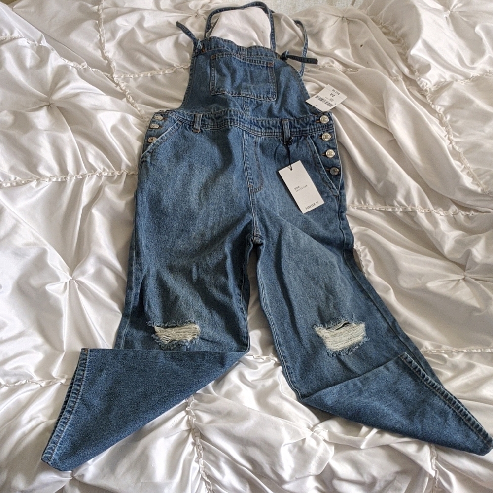 Forever 21 wide leg overalls crosssback